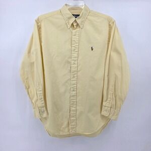 Polo Ralph Lauren Mens Classic Fit Oxford Shirt Yellow Long Sleeve 16.5 (L)